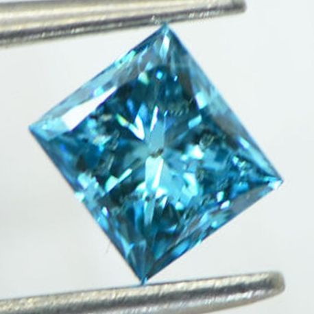 Princess Cut Diamond Blue Color 0.54 Carat SI1