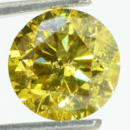 2.52 Carat Round Diamond Fancy Yellow Color SI2 