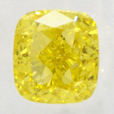 Cushion Cut Diamond Fancy Yellow 0.61 Carat VVS2 IGI Certificate