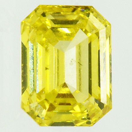 Emerald Cut Diamond Fancy Yellow Color 0.90 Carat VS2
