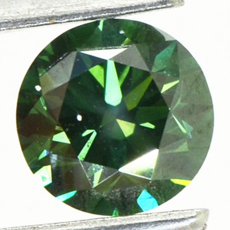 Fancy Green Color Diamond Round Cut 0.91 Carat VS2
