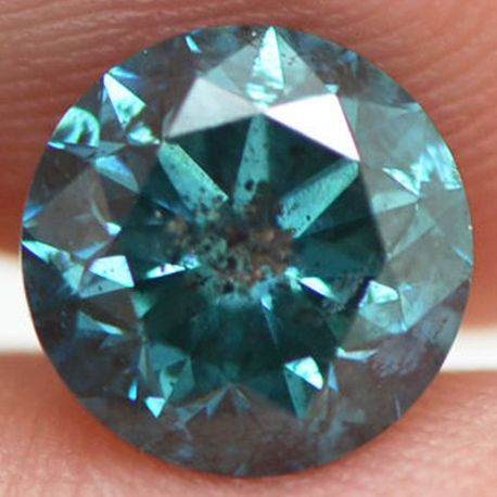 Loose Round Shaped Diamond 1.65 Carat Fancy Blue Color I1 Enhanced Natural For Ring