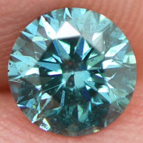 Round Shape Fancy Blue Loose Diamond 0.73 Carat SI1