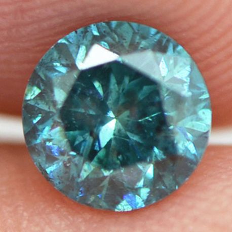 Fancy Blue Color Loose Real Diamond Deal! Round Shape 0.74 Carat I1 Certified Enhanced For Wedding Ring