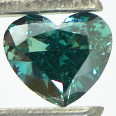 Heart Diamond Fancy Turquoise Color 0.75 Carat VVS2