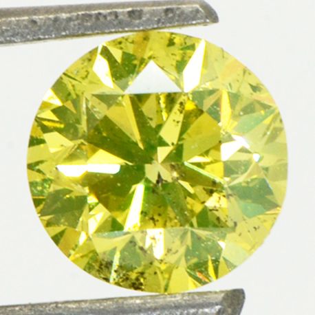 Round Cut Diamond Fancy Yellow Color 0.94 Carat SI1