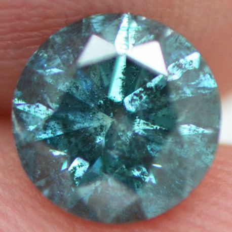 Loose Round Shaped Diamond Real 1.50 Carat Fancy Blue Color I1 Enhanced Natural