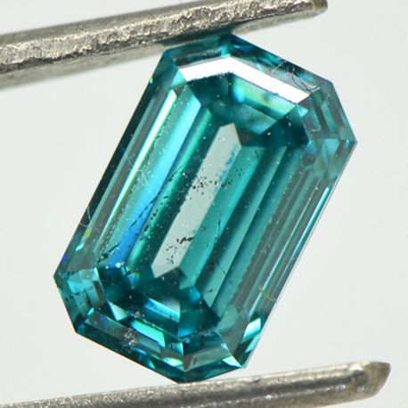 Loose Emerald Diamond Fancy Blue 1.53 Carat SI1