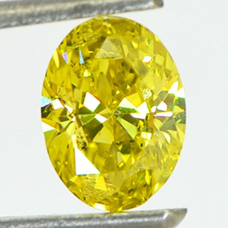 Oval Cut Diamond Fancy Yellow IGI Certified 1.01 Carat SI1