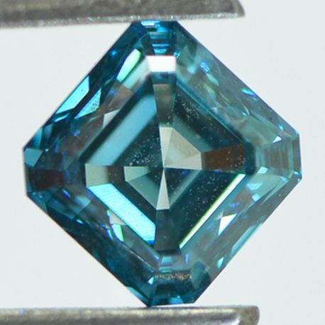 Asscher Diamond Fancy Blue Color 1.01 Carat VVS2