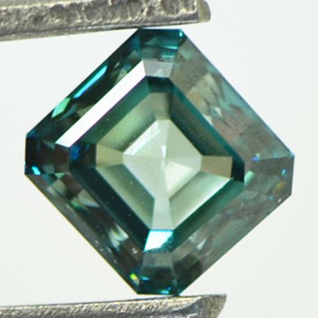 Asscher Diamond Fancy Blue Color 1.01 Carat VVS1