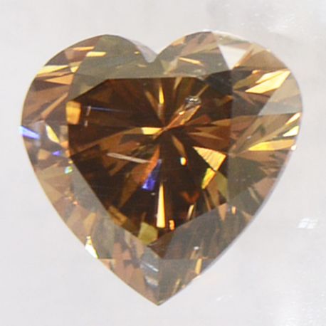 Heart Cut Diamond Natural Fancy Brown Color 1.01 Carat SI2 IGI Certificate