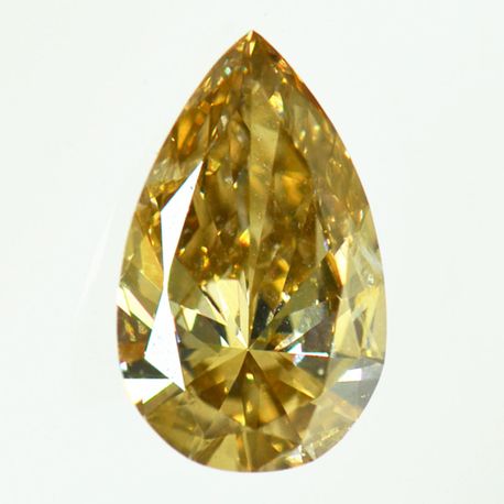 Pear Shape Diamond Natural Dark Yellowish Brown 1.01 Carat GIA Certified