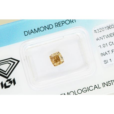 Cushion Diamond Fancy Brown SI1 IGI Certified 1.01 Carat