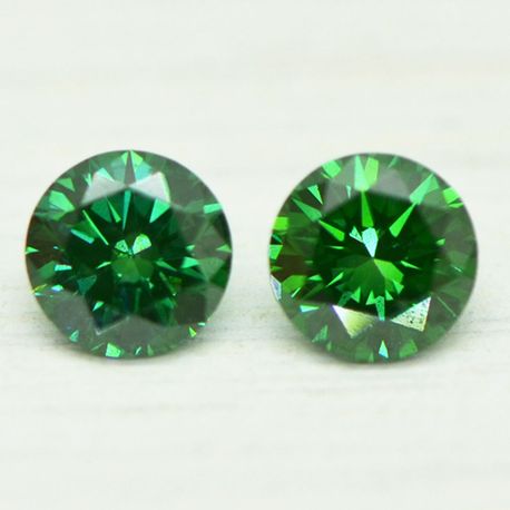 Round Diamond Pair Green Color VS1/2 0.44 TCW