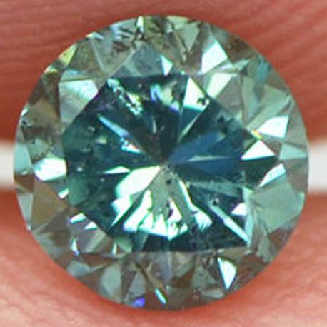 Loose Real Diamond Fancy Green Round Shape 0.45 SI1 Certified 4.75X4.68 MM