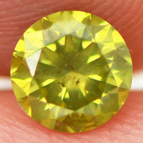 Round Diamond Fancy Olive Green SI1 0.72 Carat