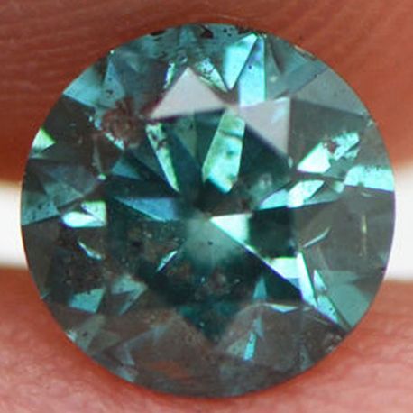 Loose Green Diamond Round Shape Fancy Color 0.76 Carat SI2 Enhanced Certified