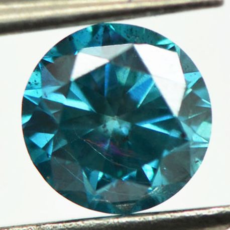 0.75 Carat Round Cut Fancy Blue Color VS2 Loose Enhanced Real Diamond 5.59X5.66 MM For Engagement Ring