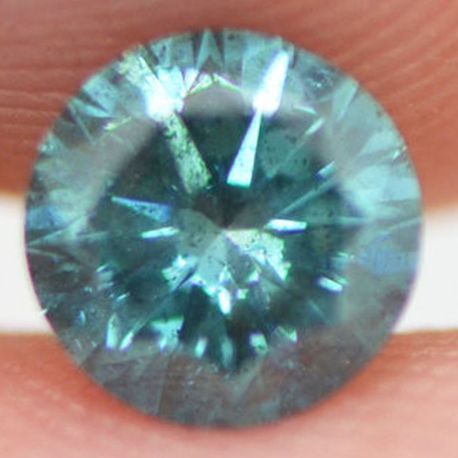 Round Shaped Diamond Fancy Blue Color 0.81 Carat Real Natural Enhanced Loose