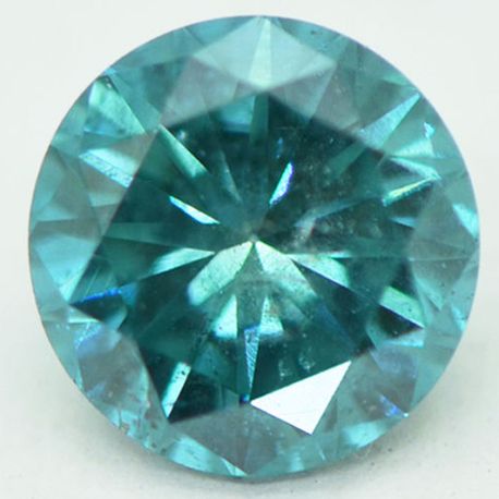 Loose Round Shape Diamond Fancy Blue Color 0.79 Carat Enhanced SI1 Certified