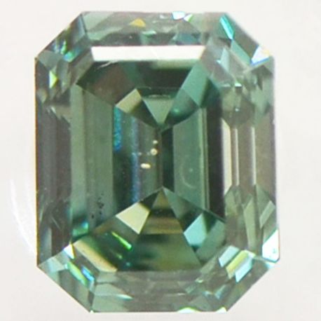 Emerald Cut Diamond Fancy Green Blue IGI Certified 0.71 Carat SI1
