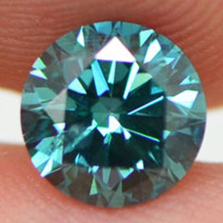 Round Cut Fancy Blue Diamond Loose 0.90 Carat SI1