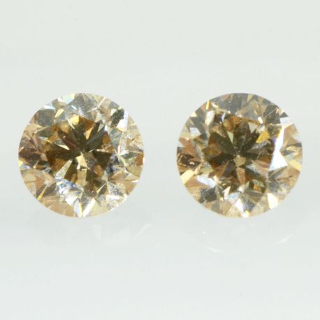 Round Diamond Pair Fancy Champagne VS1 0.91 TCW