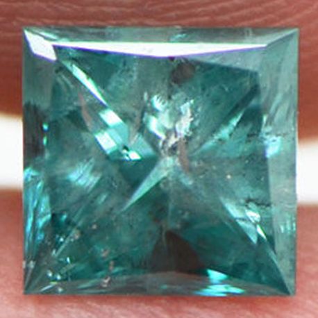 Fancy Turquoise Princess Diamond Loose 0.96 Carat I1