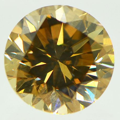 Round Cut Diamond Fancy Orangy Brown 1.58 Carat VVS2