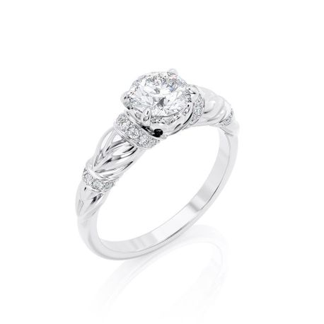 Sollitaire&Side stones Diamond Ring 1.28 Ct Total Carat Weight - Model SOPHIE