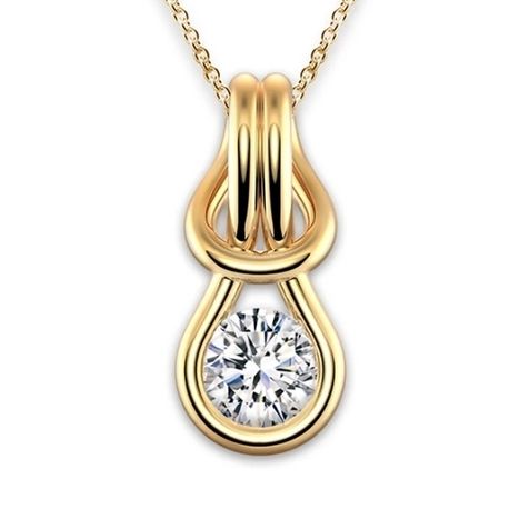 Solitaire Diamond Pendant Necklace 1 Ct Total Carat Weight - Model ANNA