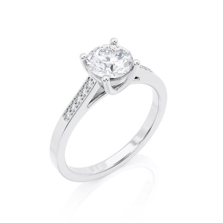 Sollitaire&Side stones Diamond Ring 1.10 Ct Total Carat Weight - Model RACHEL