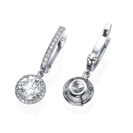 Halo Diamond Earrings Drop/Dangle 1.30 Ct Total Carat Weight - Model MDESA02