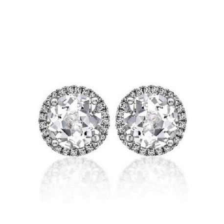 Halo Diamond Earrings Studs 2.44 Ct Total Carat Weight - Model E24