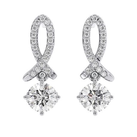 Diamond Pave Dangle Earrings 1.17 ct TCW - Model MAYA