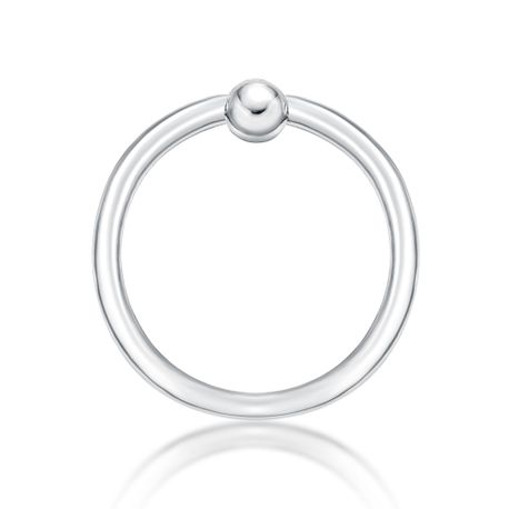 Women's Captive Bead Universal Hoop Ring, 14K White Gold, 1/2 Inches, 14 Gauge | Lavari Jewelers