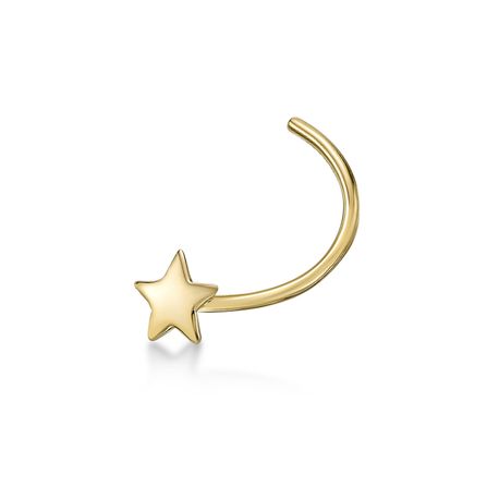 Women's Star Screw Stud Nose Ring, 14K Yellow Gold, 20 Gauge | Lavari Jewelers