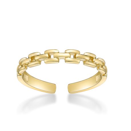 Women's Link Design Adjustable Toe Ring, 10K Yellow Gold, 3 Mm Wide  | Lavari Jewelers