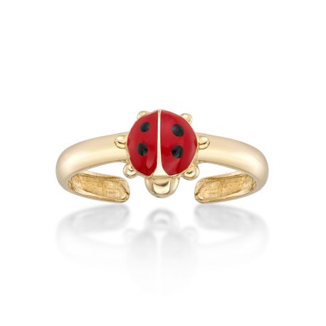 Women's Ladybug Toe Ring, 14K Yellow Gold, 7 MM | Lavari Jewelers