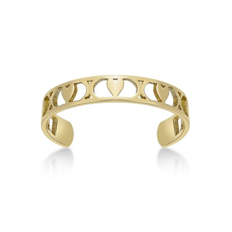 10K Yellow Gold Filigree Heart Cutout Adjustable Toe Ring
