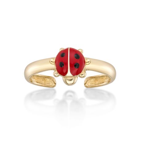 14K Yellow Gold Ladybug Toe Ring