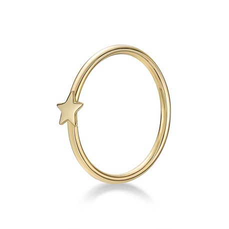 14K Yellow Gold 8 MM Star Hoop Nose Ring, 20 Gauge