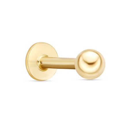 14K Yellow Gold Labret Monroe Lip Style Ball Stud Ring