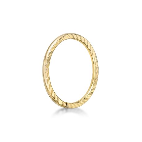 14K Yellow Gold 8 MM Textured Hoop Nose Ring, 20 Gauge