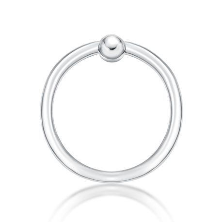14K White Gold Captive Bead Universal Hoop Ring