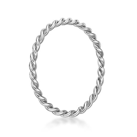 14K White Gold Twist Design Nose Ring 8 MM Hoop, 20 Gauge
