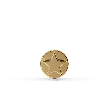 14K Yellow Gold Star Internally Threaded Micro Labret, 16 Gauge