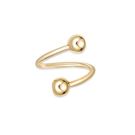 10K Yellow Gold Spiral Cubic Zirconia Belly Ring