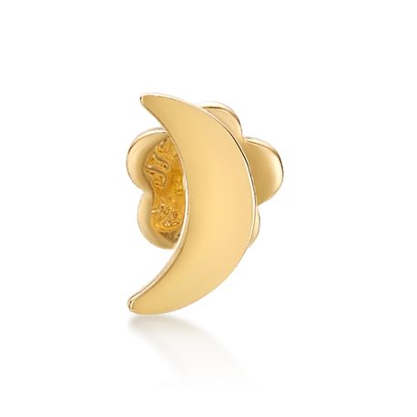 14K Yellow Gold 3 MM Moon Cartilage Earring